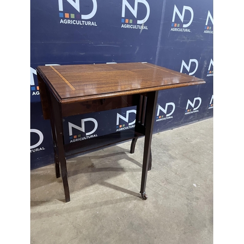 398 - INLAID MAHOGANY GATE LEG TABLE