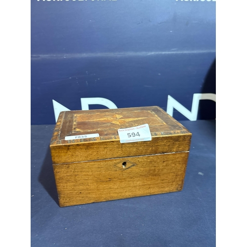 594 - WOODEN TEA CHEST