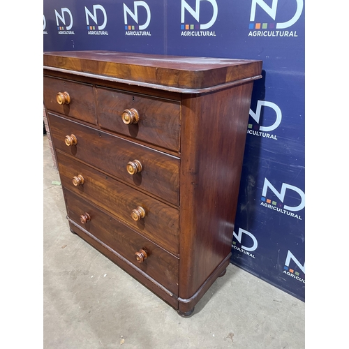 77 - MAHOGANY CHEST OF DRAWERS