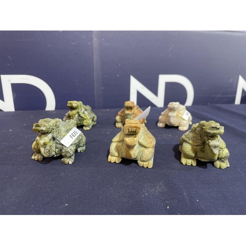 174 - ORIENTAL SOAPSTONE FOO DOGS