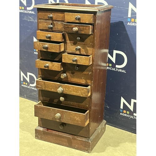 1 - BANK OF DRAWERS