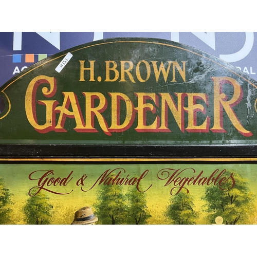 10 - H BROWN GARDENER SIGN