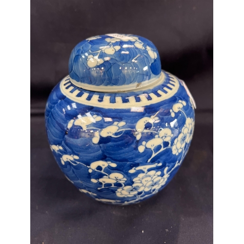 101 - ORIENTAL BLUE AND WHITE GINGER JAR