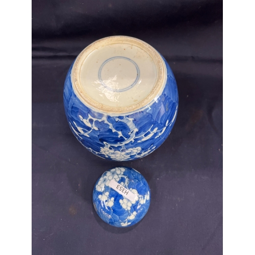 101 - ORIENTAL BLUE AND WHITE GINGER JAR