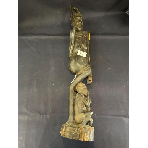 105 - HEAVY WOODEN TRIBAL FIGURE