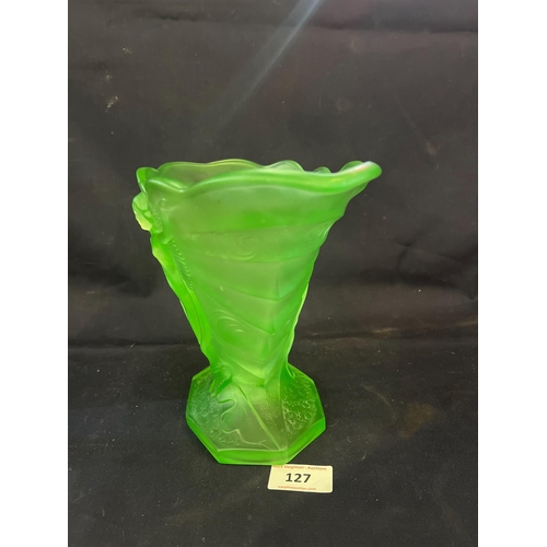 127 - URANIUM ART DECO VASE