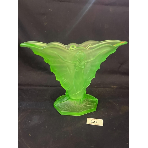 127 - URANIUM ART DECO VASE