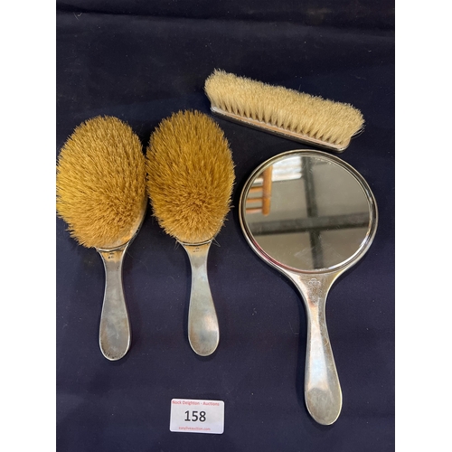 158 - GEORGE V SILVER CHINOISERIE BRUSH SET