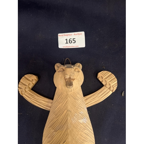 165 - HAND CARVED WOODEN BEAR TOY