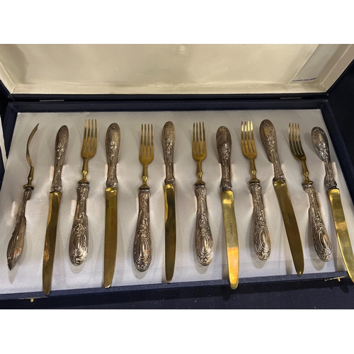 196 - 800 SILVER HANDLED BOXED CUTLERY