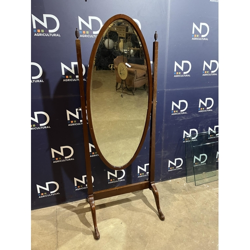 456 - OVAL WOODEN FRAMED DRESSING MIRROR