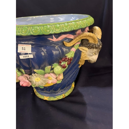 51 - LARGE MAJOLICA POT