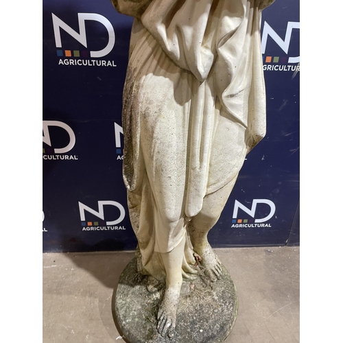 623 - LARGE COMPOSITE STONE GARDEN LADY FIGURE