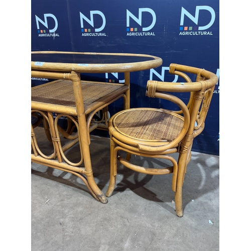 679 - BAMBOO TABLE AND CHAIRS