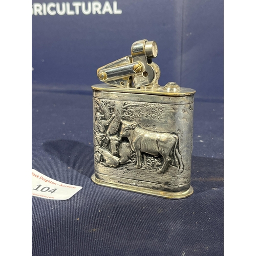 104 - SILVER PLATE DESKTOP LIGHTER