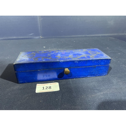 128 - BLUE REGENCY TABLE BOX