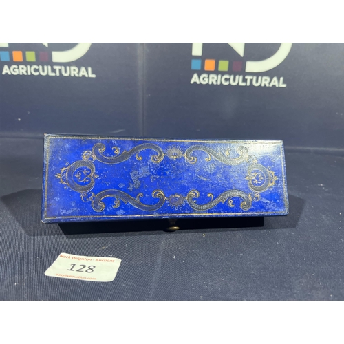 128 - BLUE REGENCY TABLE BOX