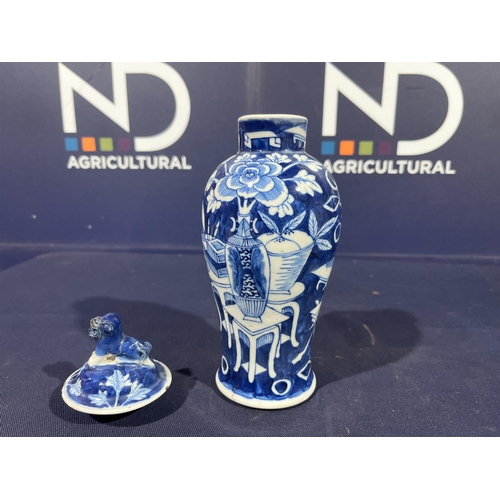 152 - ORIENTAL BLUE & WHITE VASE