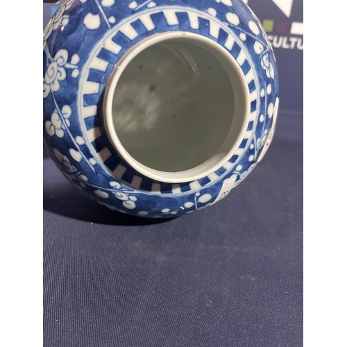 157 - BLUE & WHITE ORIENTAL GINGER JAR