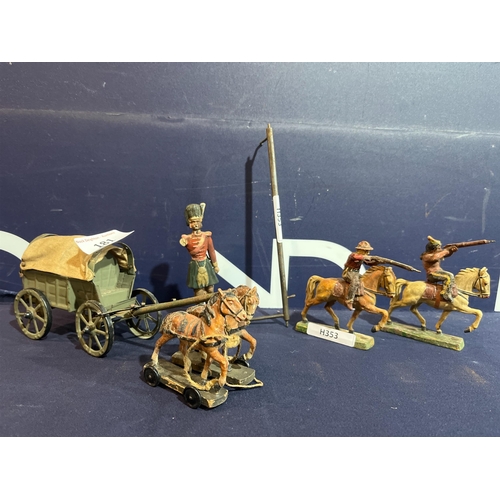 181 - EARLY WOOD AND TIN FIGURES