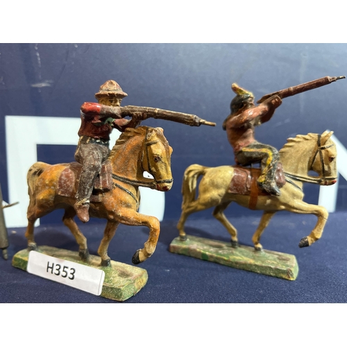 181 - EARLY WOOD AND TIN FIGURES