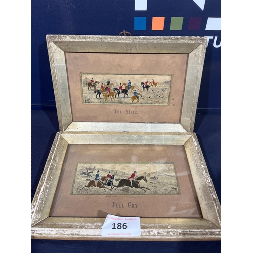 186 - PAIR OF HISTORICAL BATTLE SCENE SILK PICTURES