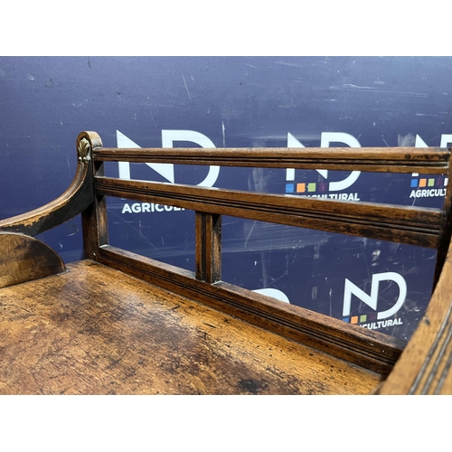 32 - 19TH CENTURY WALNUT HALL BENCH BY JAMES SHOOLBRED