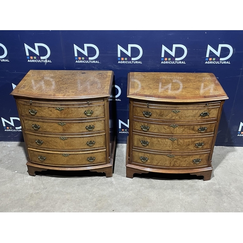 34 - BURR WALNUT BOW FRONTED CHEST