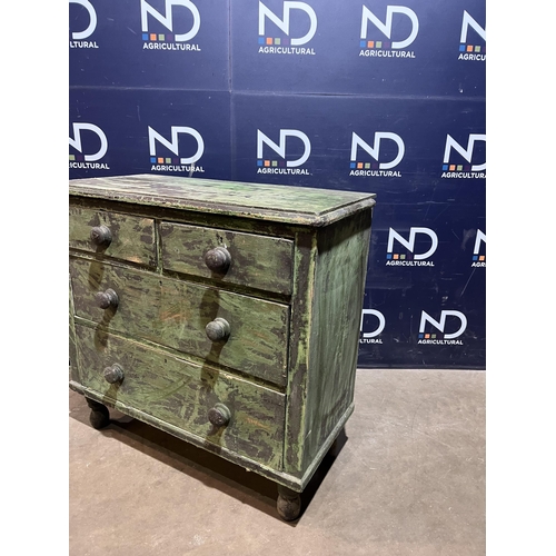 48 - VICTORIAN PINE GREEN CHEST