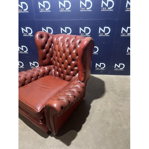 55 - BUTTON BACK LEATHER CHAIR