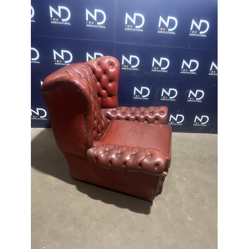 55 - BUTTON BACK LEATHER CHAIR