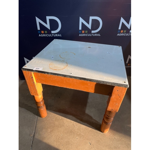 968 - ENAMEL TOPPED MILKING TABLE