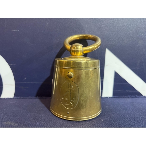 161 - NOVELTY 4LB BRASS WEIGHT DESK INKWELL