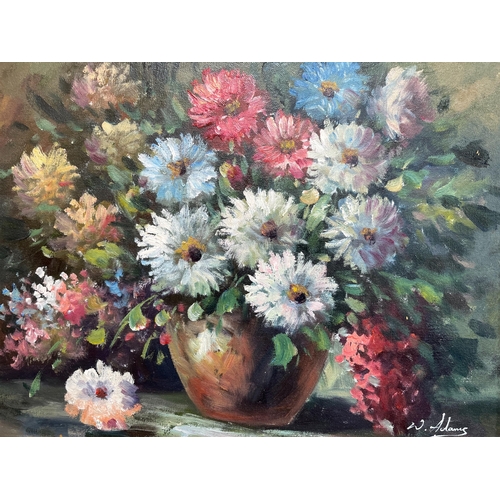 17 - OIL ON BOARD FLOWERS