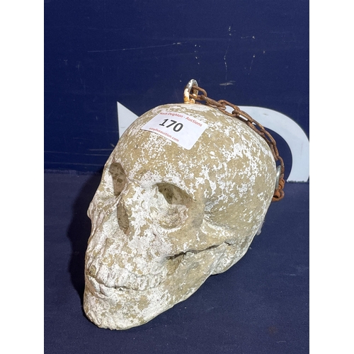 170 - CARVED STONE SKULL