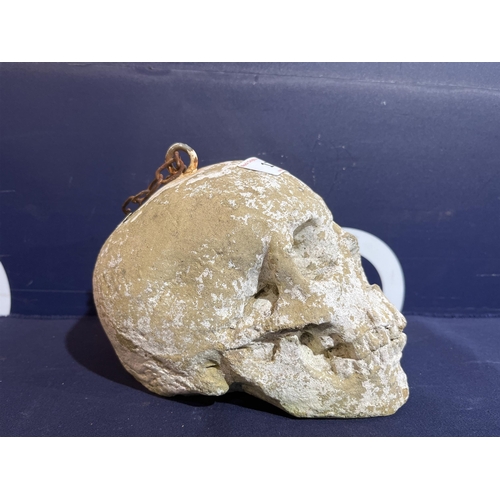 170 - CARVED STONE SKULL