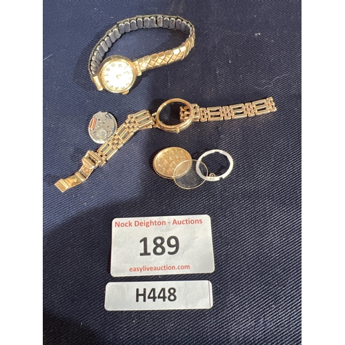 189 - LADIES GOLD WATCHES ETC CTW 32G