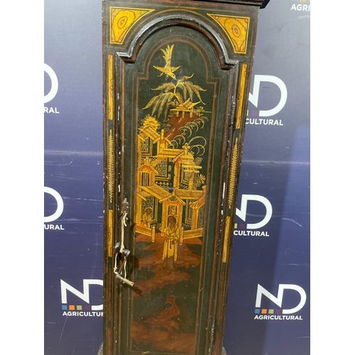 221 - 18TH CENTURY CHINOISERIE CLOCK BLUE, LONDON MAKER