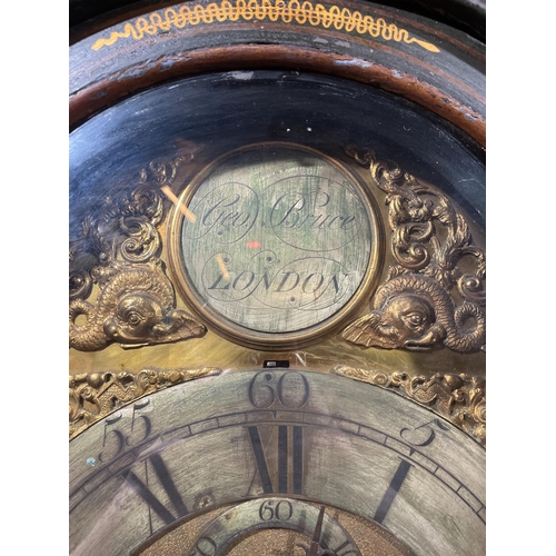 221 - 18TH CENTURY CHINOISERIE CLOCK BLUE, LONDON MAKER