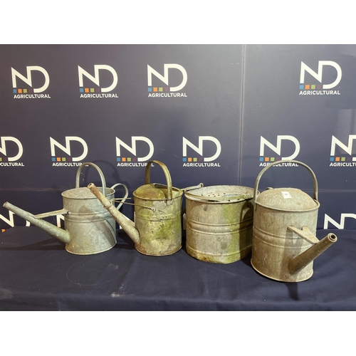 25 - GALVANISED WATERING CANS ETC