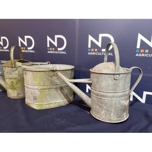 25 - GALVANISED WATERING CANS ETC