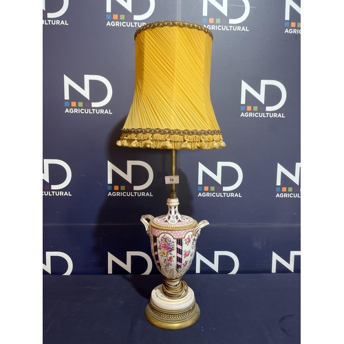 56 - HAND PAINTED PORCELAIN LAMP