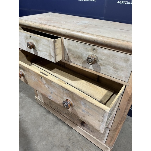 81 - VICTORIAN 5 DRAWER PINE CHEST