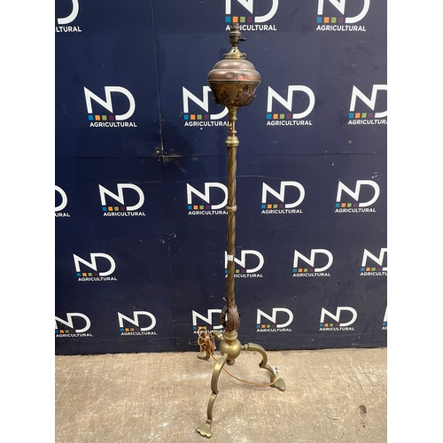 854 - LARGE BRASS LAMP STAND