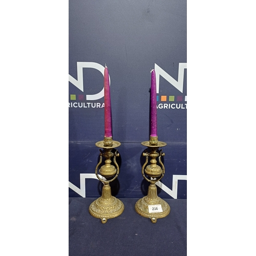 216 - GIMBLE TABLE / WALL CANDLESTICKS