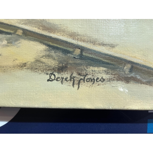 113 - RAILWAY OIL ON CANVAS SIGNED DEREK JONES