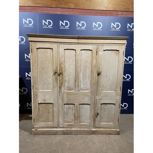 220 - VICTORIAN PINE FARMHOUSE PANTRY CUPBOARD