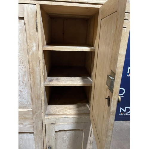 220 - VICTORIAN PINE FARMHOUSE PANTRY CUPBOARD