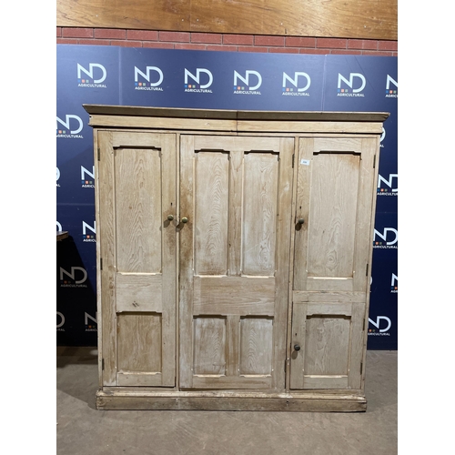 220 - VICTORIAN PINE FARMHOUSE PANTRY CUPBOARD