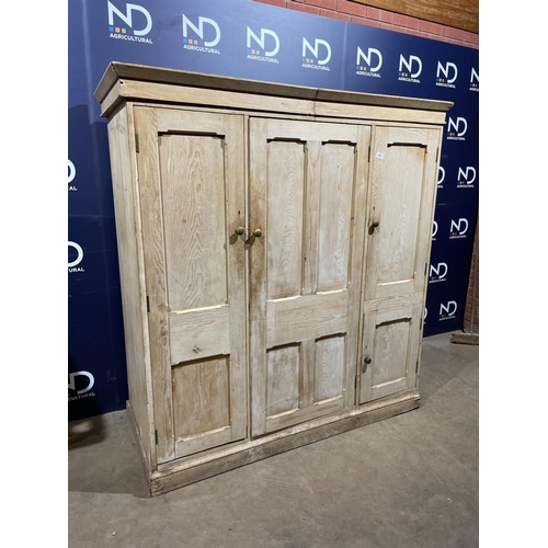 220 - VICTORIAN PINE FARMHOUSE PANTRY CUPBOARD